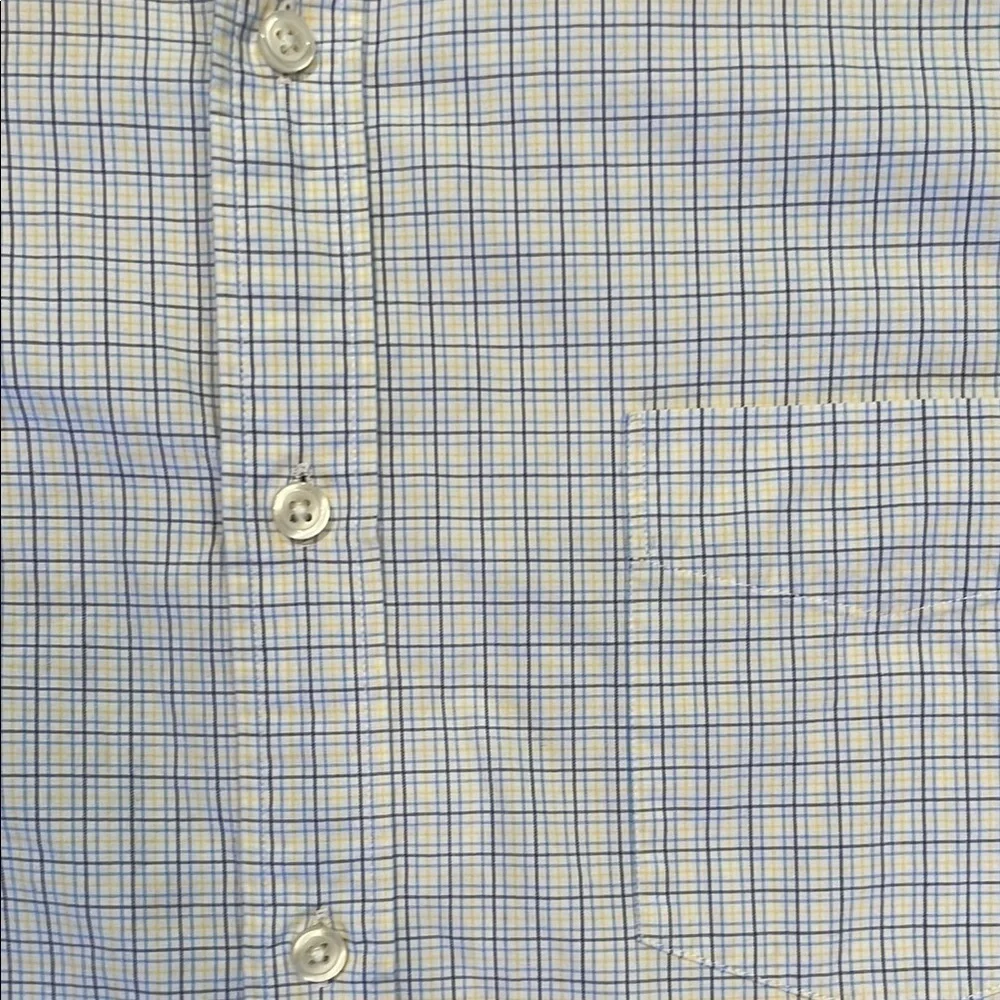 New Men's J CREW Blue/Yellow Checkered Button Down Collared Shirt Sz XL